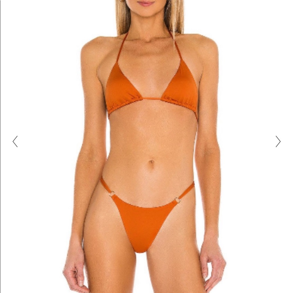 orange bikini 👙 NWT Monica hansen 🙌 Bond girl small top and xsmall bottoms 😇